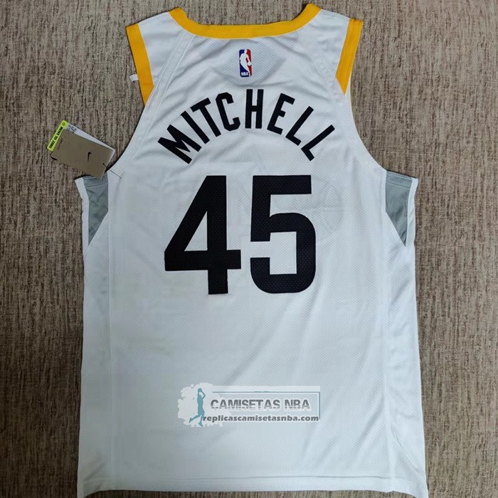 Camiseta Utah Jazz Donovan Mitchell NO 45 Association Autentico 2022-23 Blanco